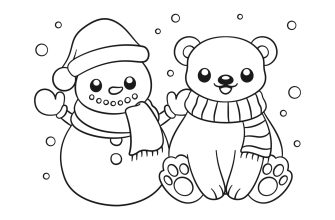 Снеговик и медвежонок