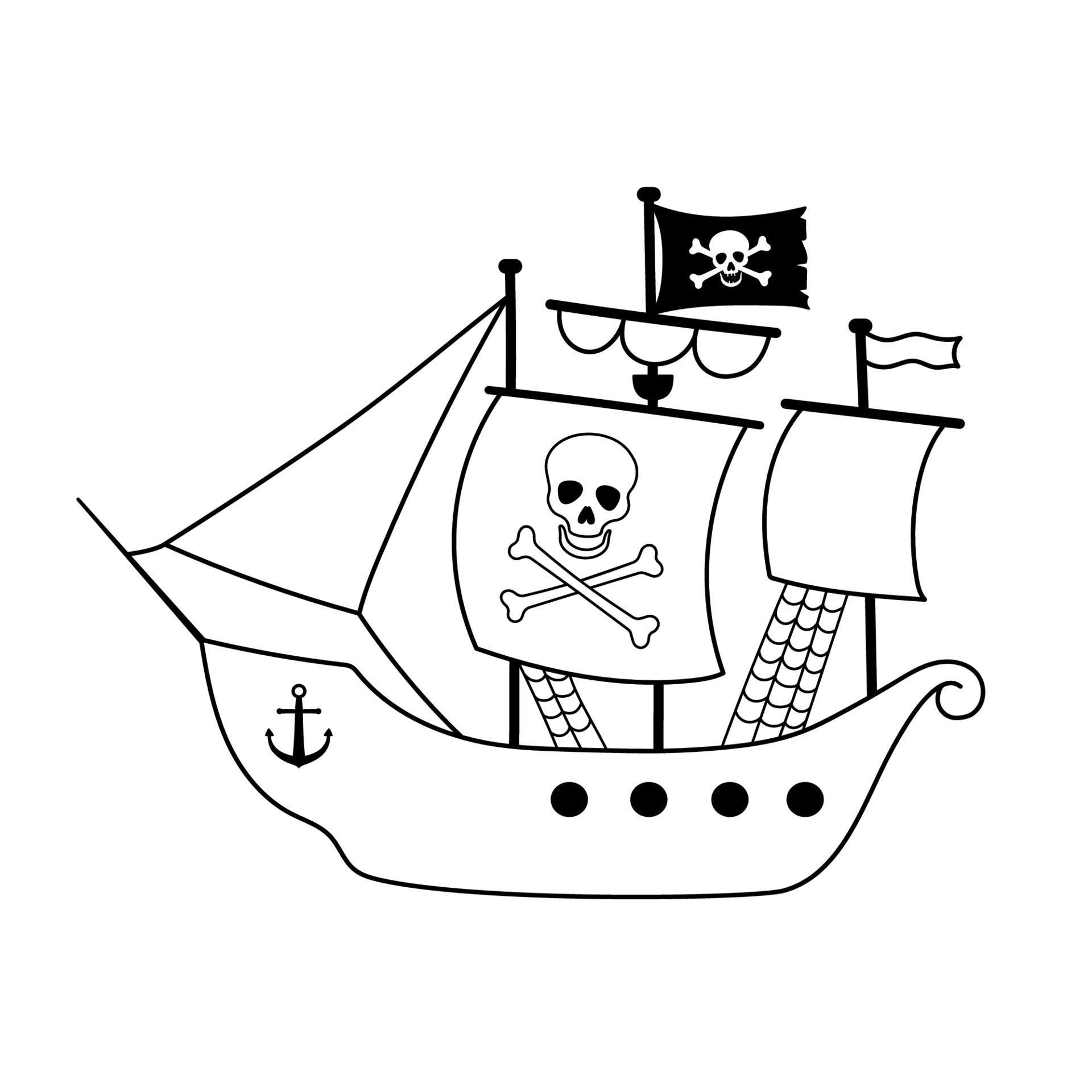 раскраска Пиратский корабль