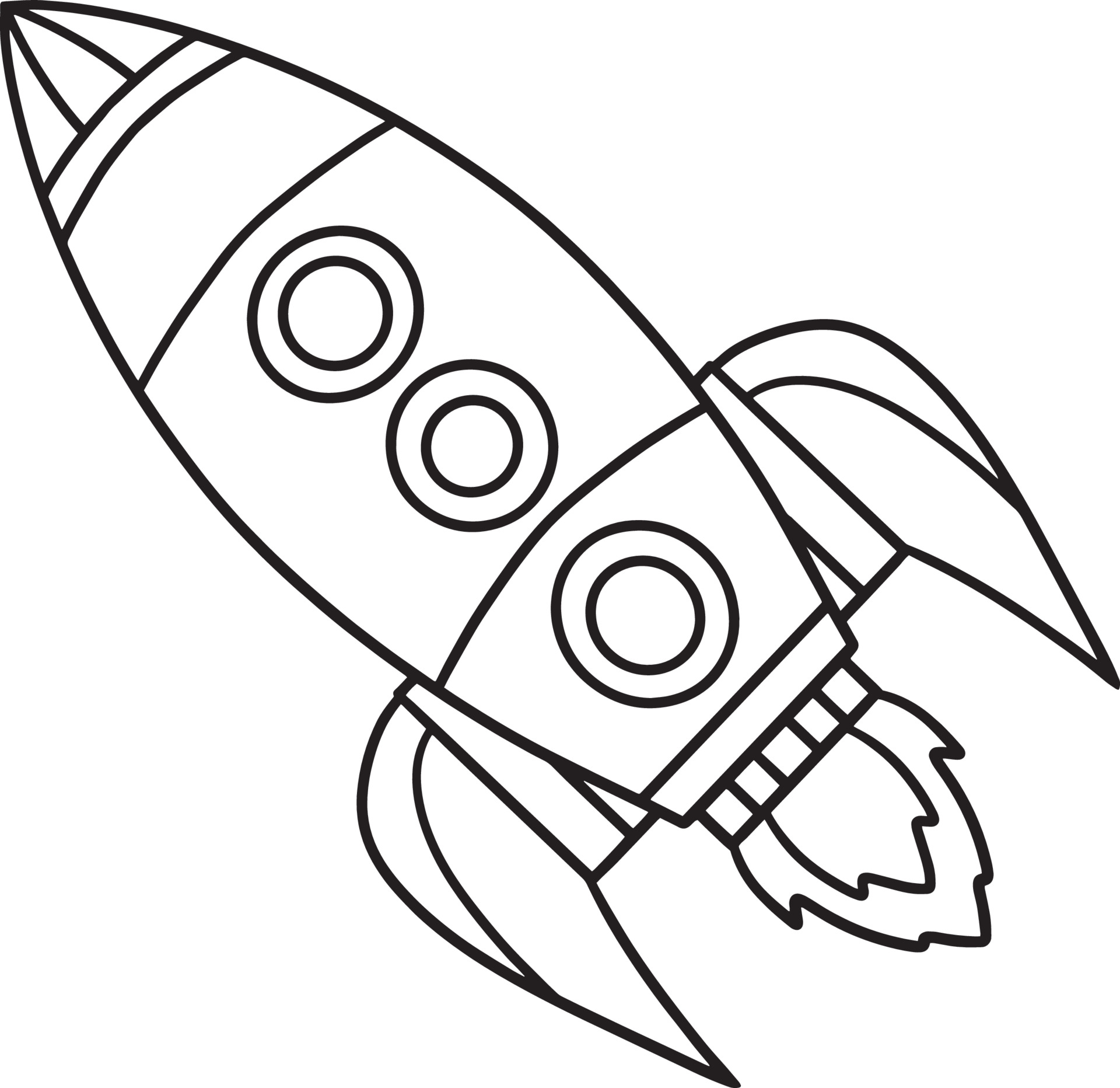 Рисунок раскраска ракета для детей