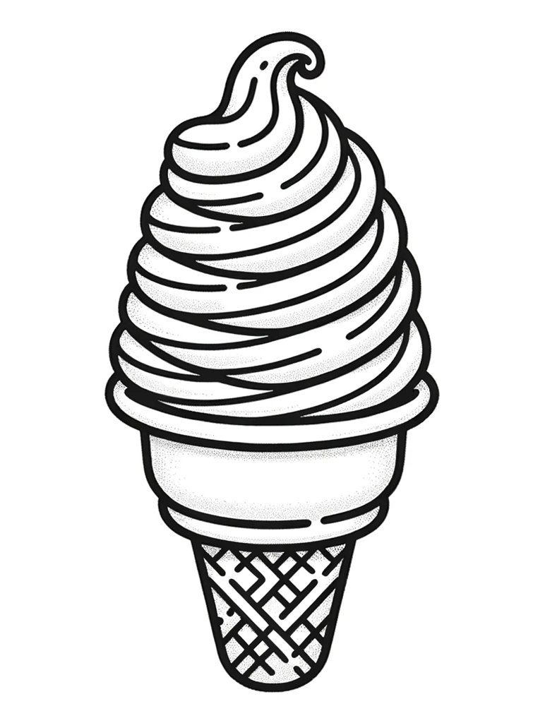 Мороженое черно белый рисунок (40 фото)