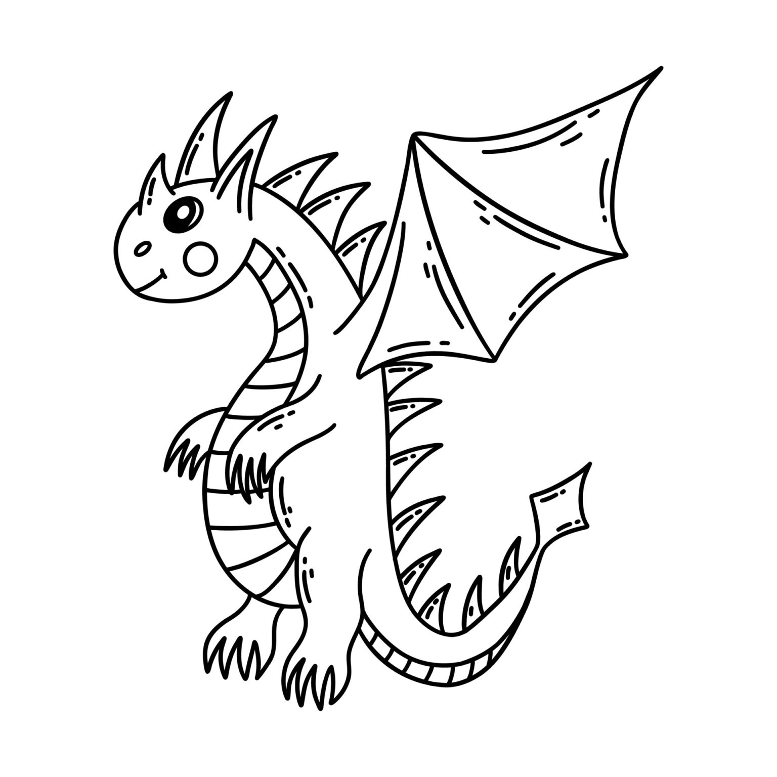 Раскраска Маленький летающий дракон распечатать - Flomasters