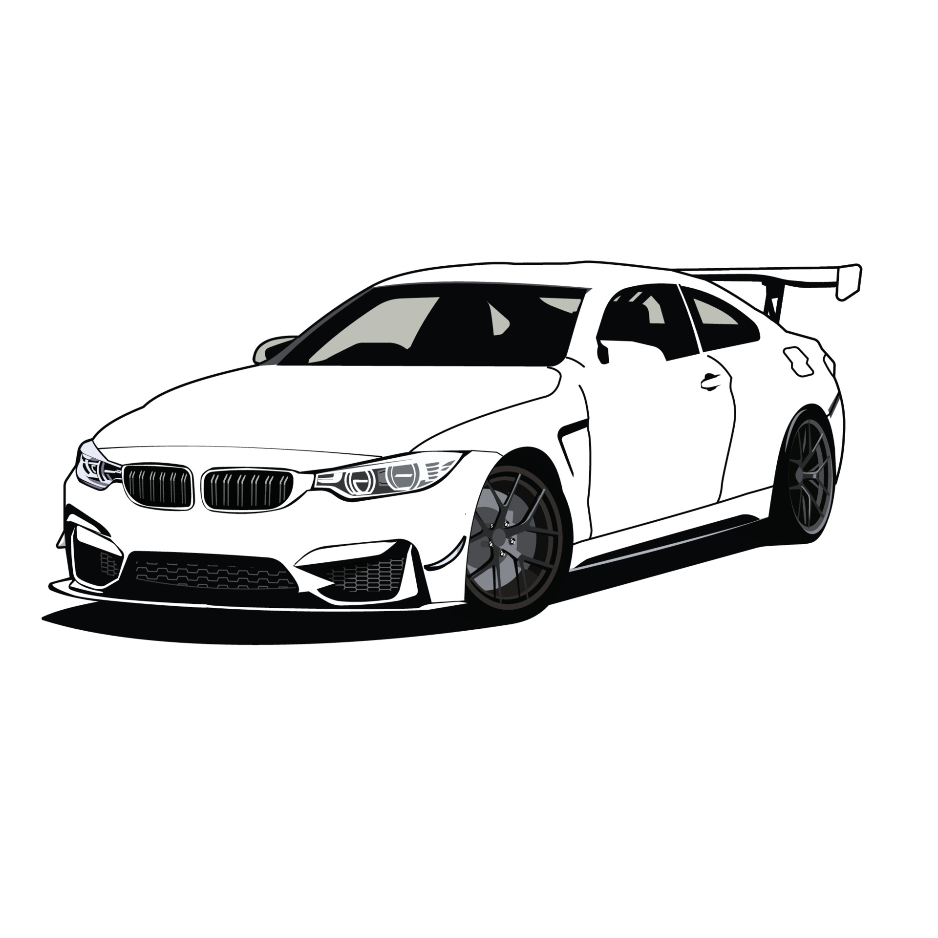 Раскраска Спортивный Автомобиль BMW распечатать - Flomasters