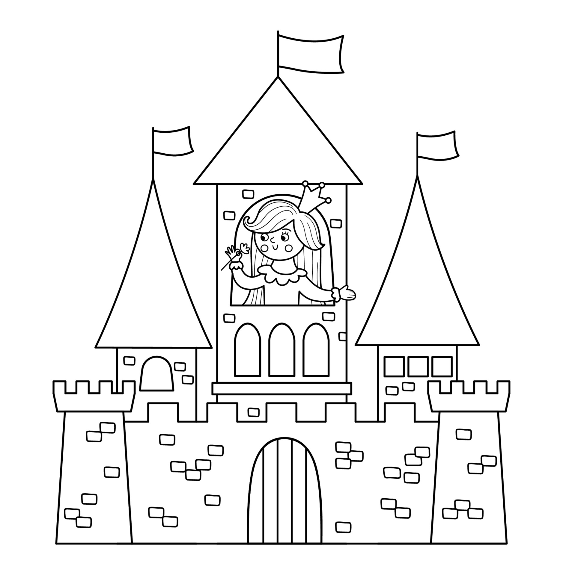 Рыцарский замок рисунок карандашом