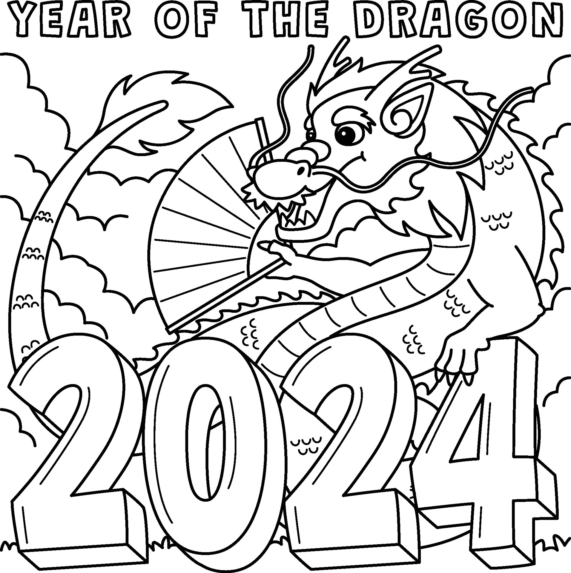Раскраски символ года. Раскраски Дракон Новый год