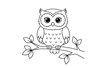 сова сидит на ветке