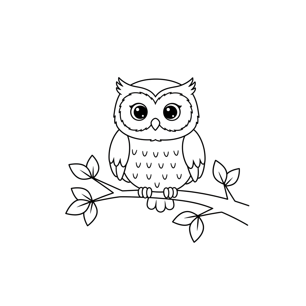 сова сидит на ветке