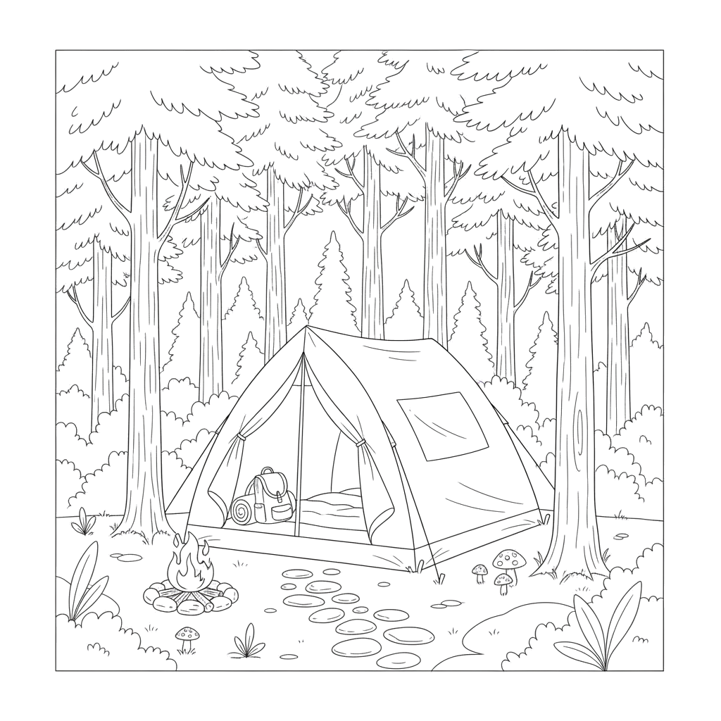 Палатка в лесу