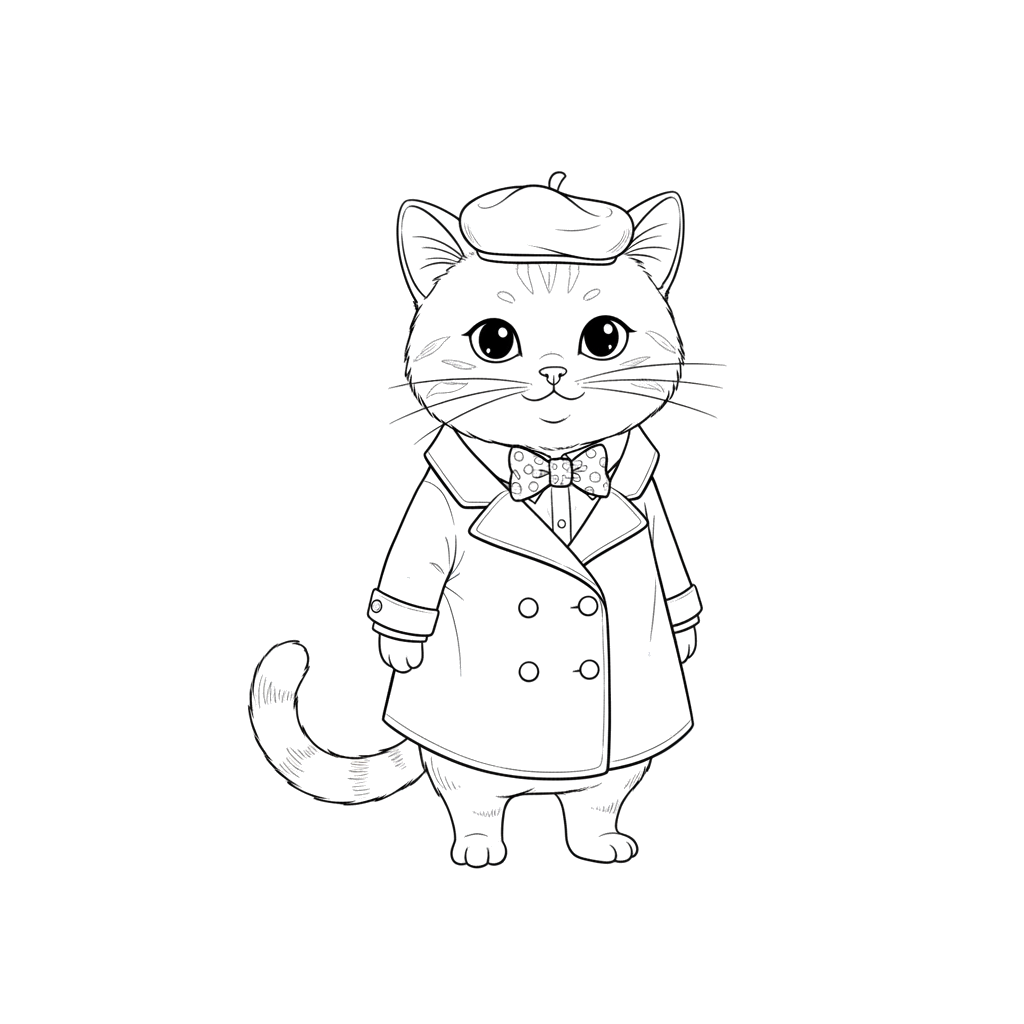 котик с одеждой