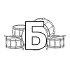 2. Печатная буква Б на фоне барабанов