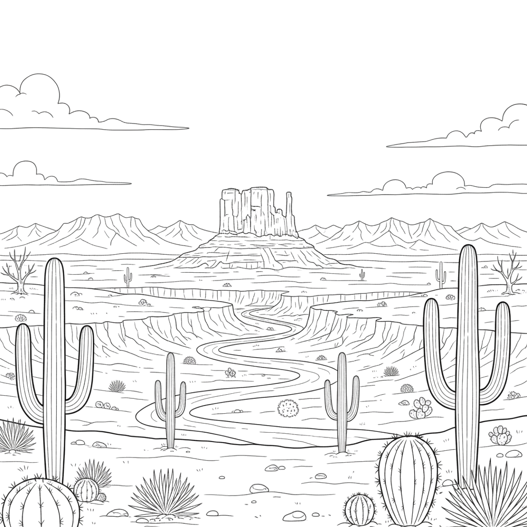 Безлюдный пейзаж дикого запада