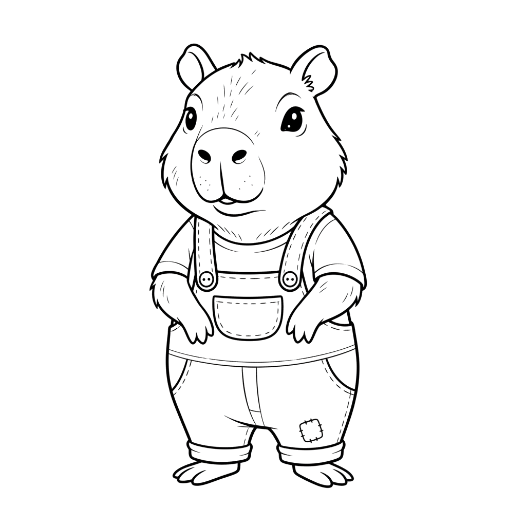 Капибара в комбинезоне