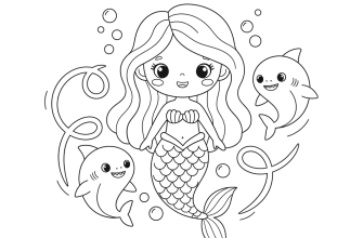 1. Русалка и акулы