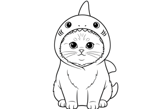 2. Кот в костюме акулы