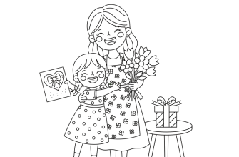 Девочка поздравляет Маму с днём Матери