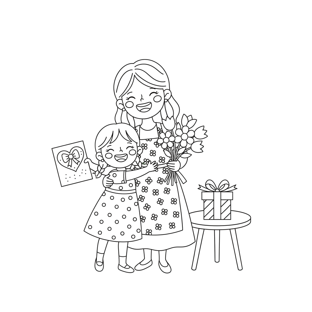 Девочка поздравляет Маму с днём Матери