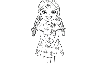 Девочка с косичками