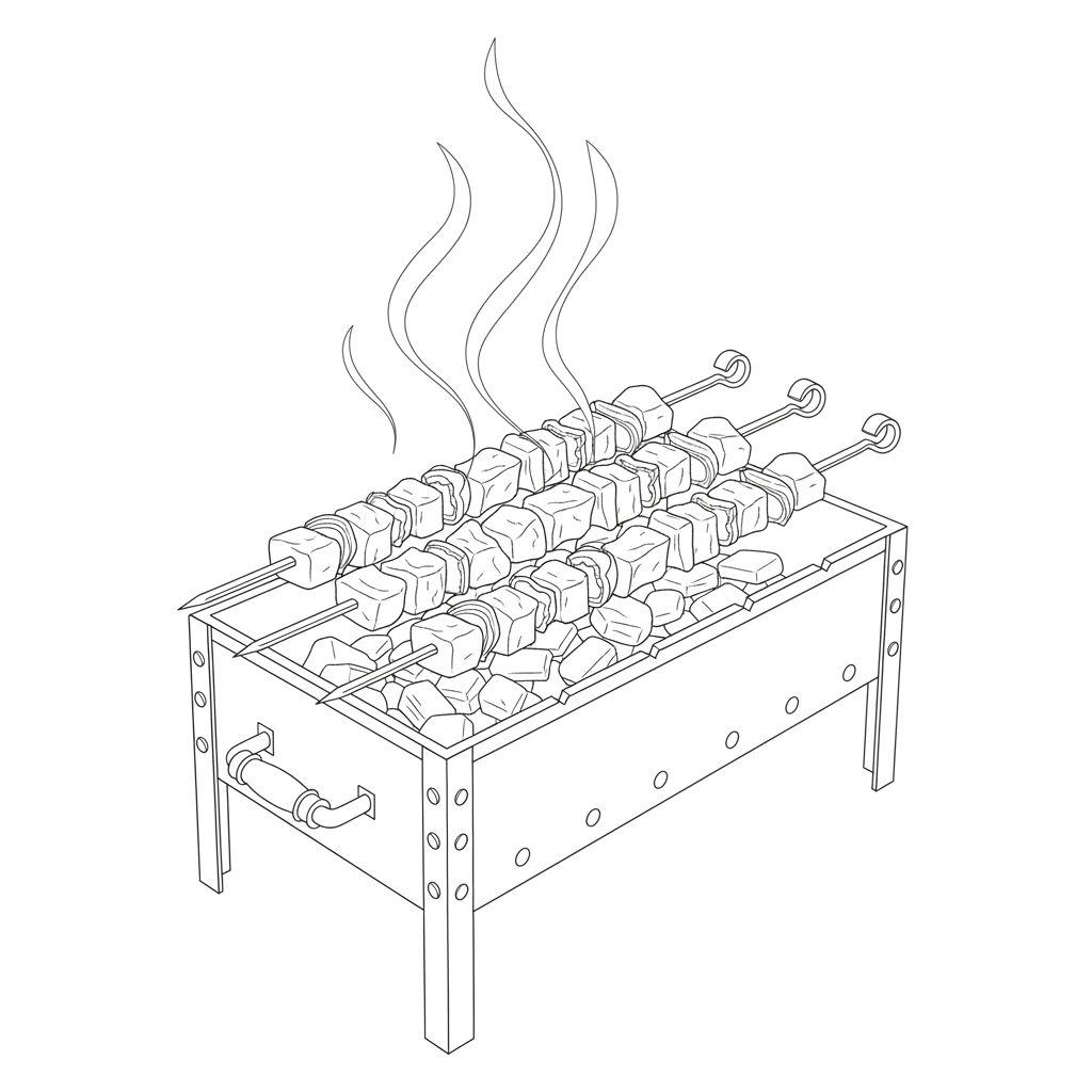 Мангал с шашлыком