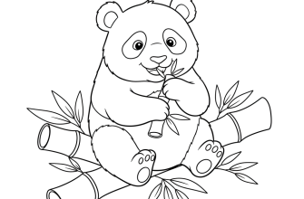 Панда на бамбуке