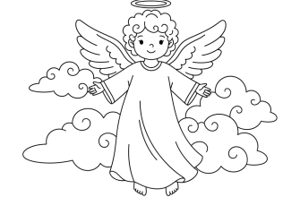 1. Ангел среди облаков