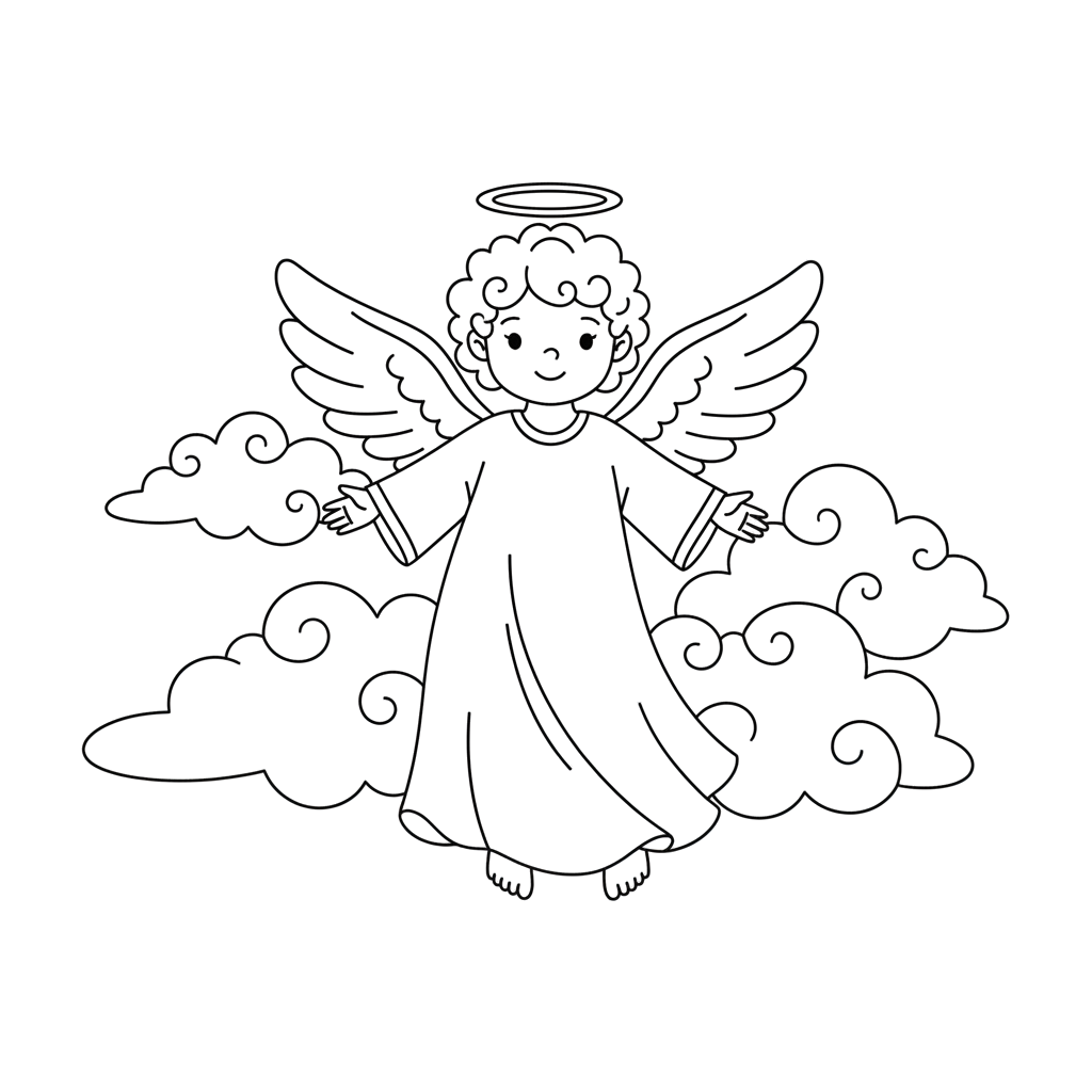 1. Ангел среди облаков