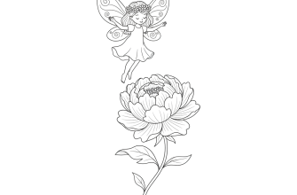 Маленькая фея над цветком