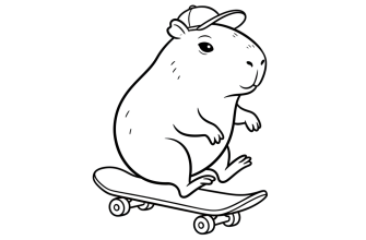 Капибара на скейте