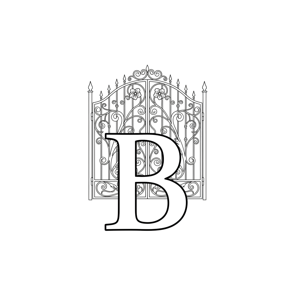 2. Печатная буква В на фоне ворот