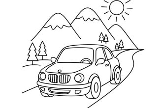 машина bmw на трассе в горах