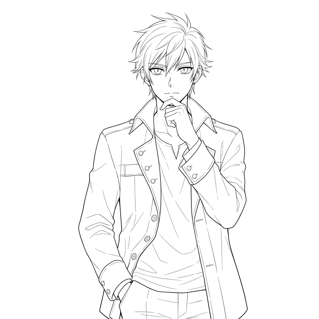 Мужчина в стиле аниме