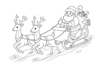 Санта-Клаус на оленях