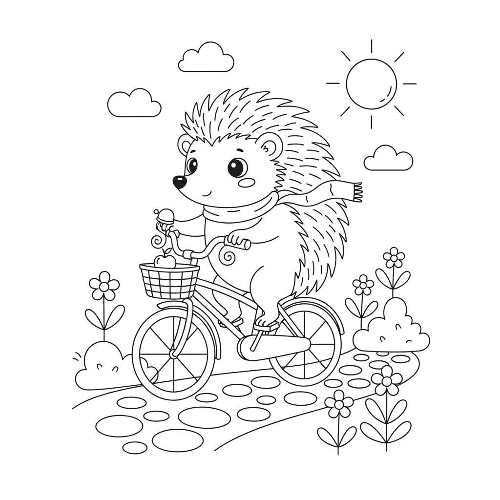 Ежик на велосипеде