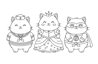 2. Белые котики с одеждой