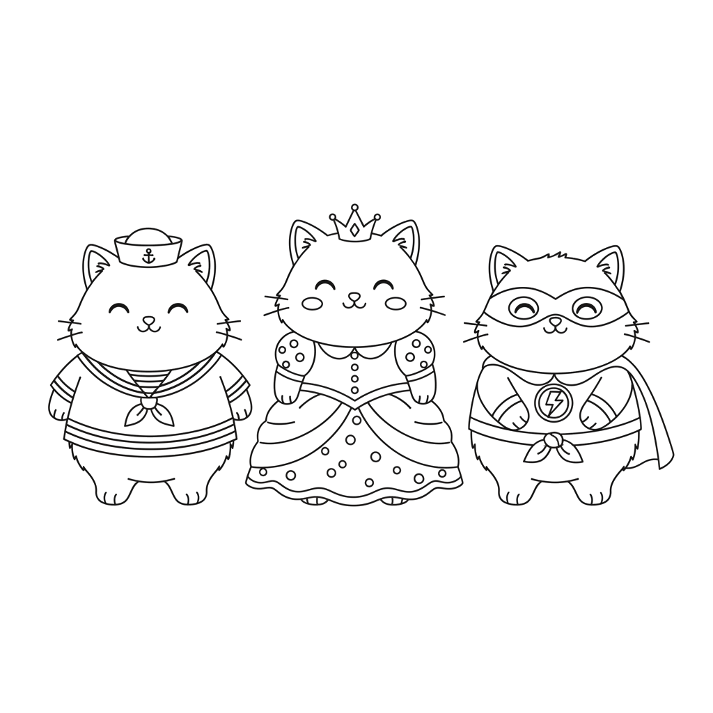 2. Белые котики с одеждой