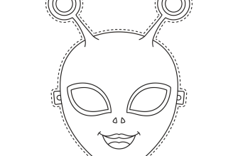Маска инопланетянина, шаблон для вырезания