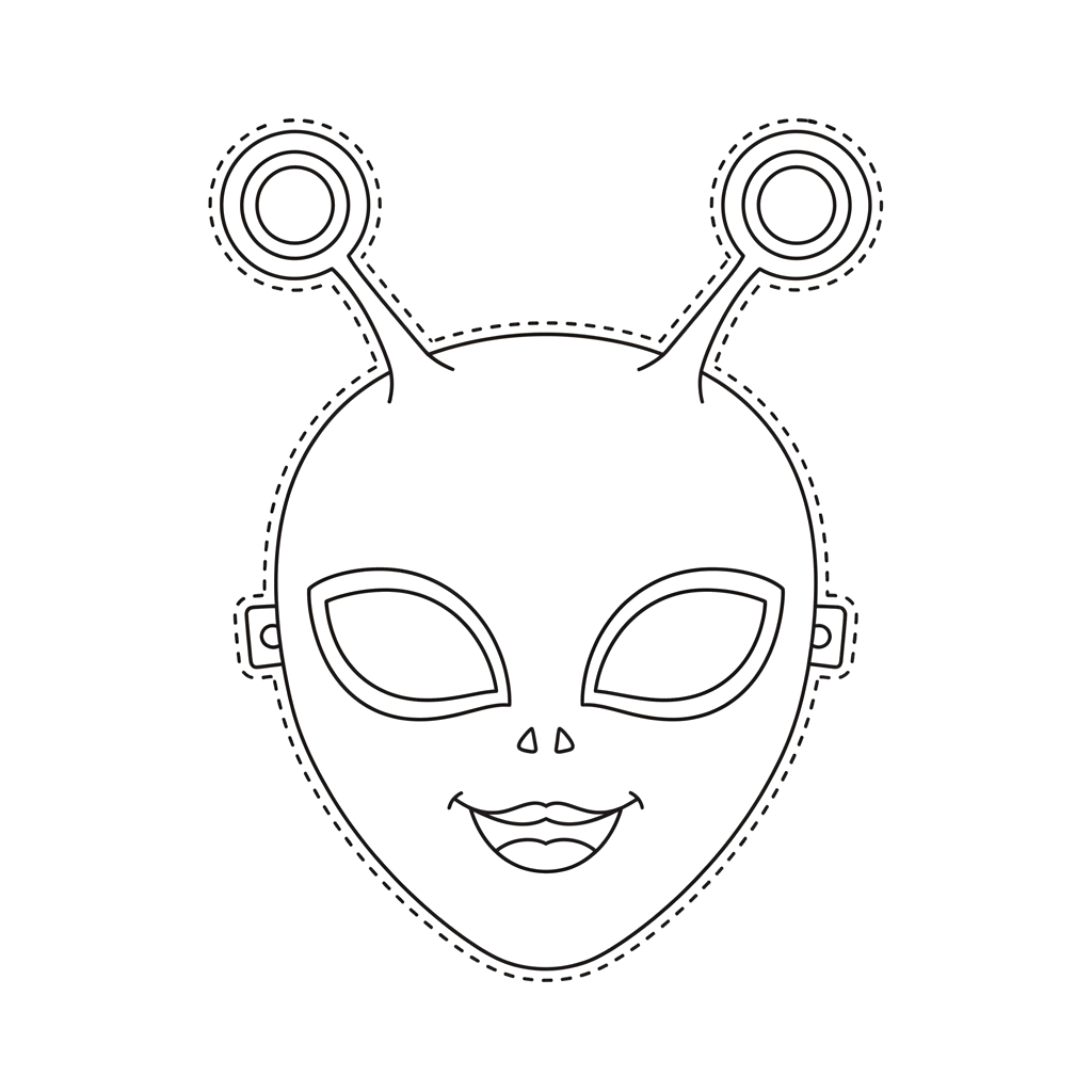 Маска инопланетянина, шаблон для вырезания