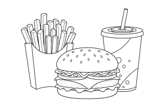 2. Бургер, картошка фри и газировка