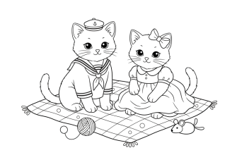 2. Белые котики в одежде