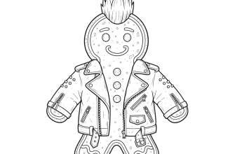 Пряничный человечек в косухе и ирокезом