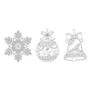 Новогодние украшения (каждое отдельно) шаблон для вырезания