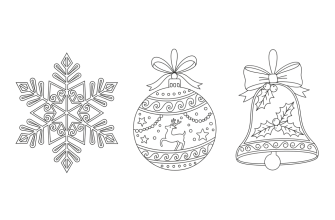 Новогодние украшения (каждое отдельно) шаблон для вырезания