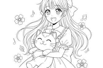 2. Веселая девочка в стиле аниме