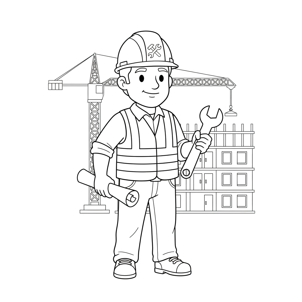 Строитель в каске