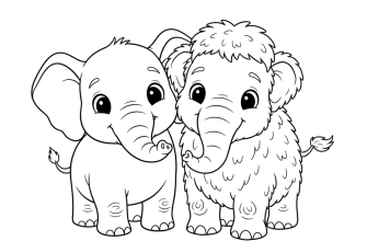 Слонёнок и мамонтёнок