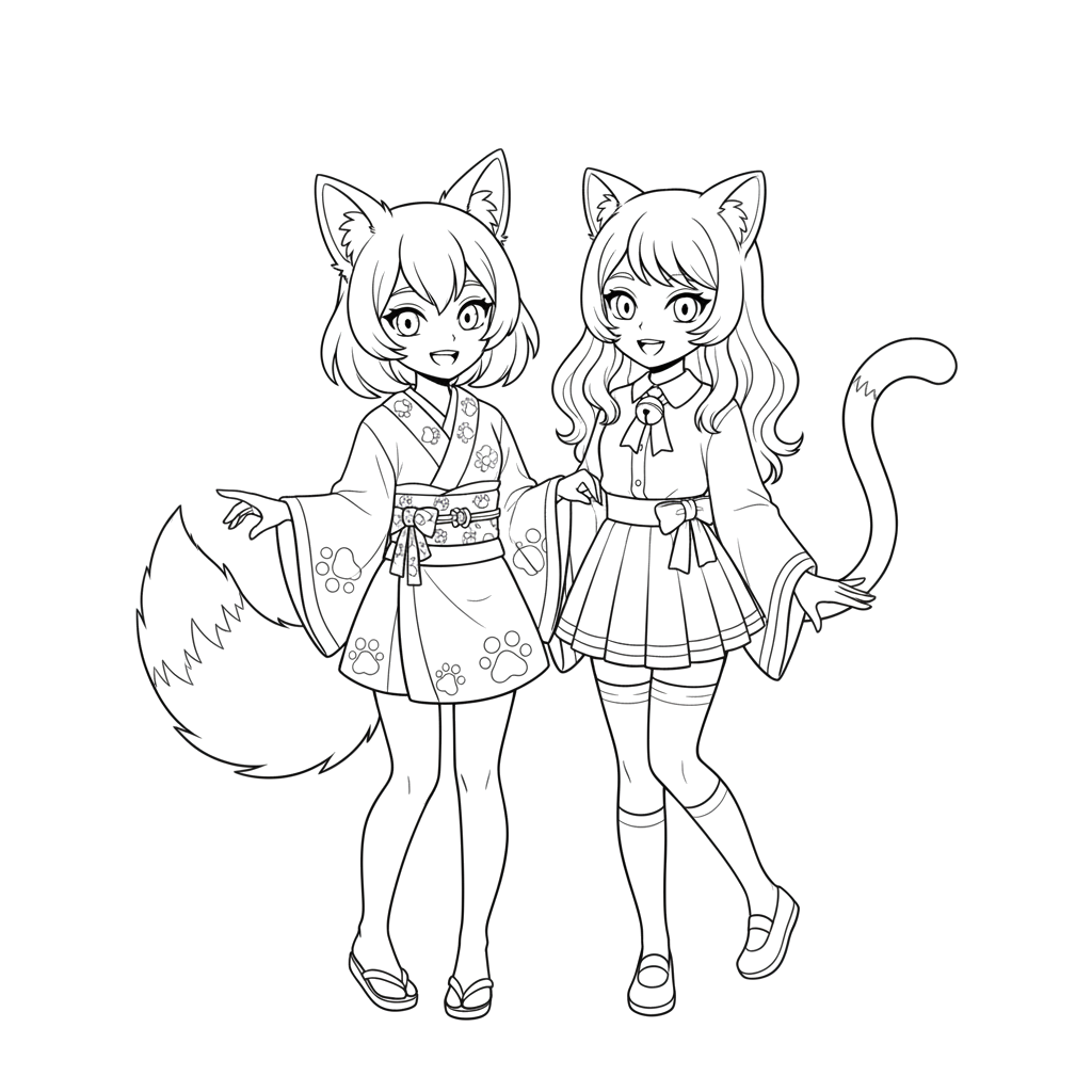 2. Подруги в стиле Кемономими