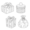 2. Шаблон новогодние подарки (каждый отдельно) для вырезания