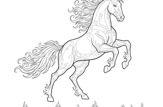 Огненная лошадь и надпись С новым годом!