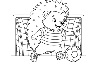 Ежик играет в футбол