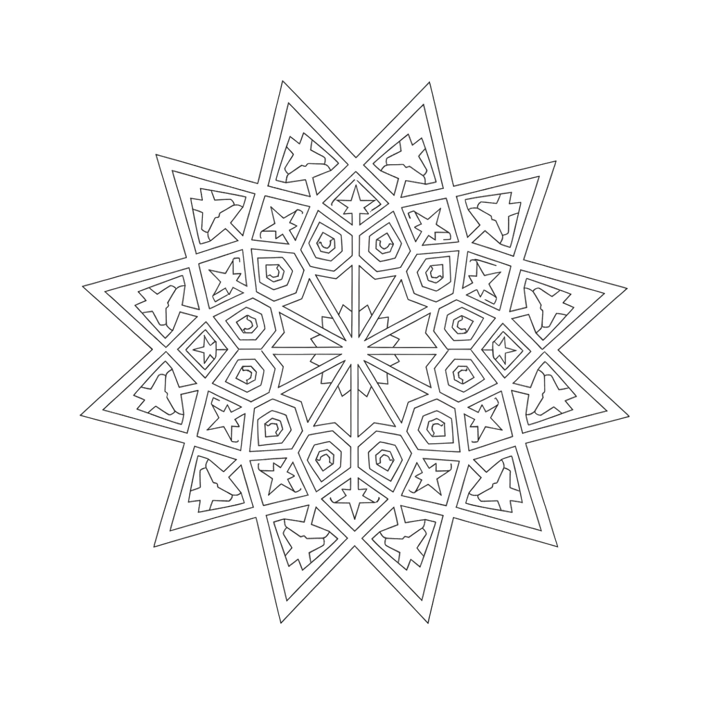 2. Трафарет снежинки