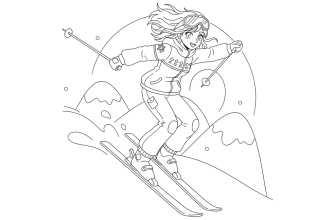 2. Лыжник в стиле аниме