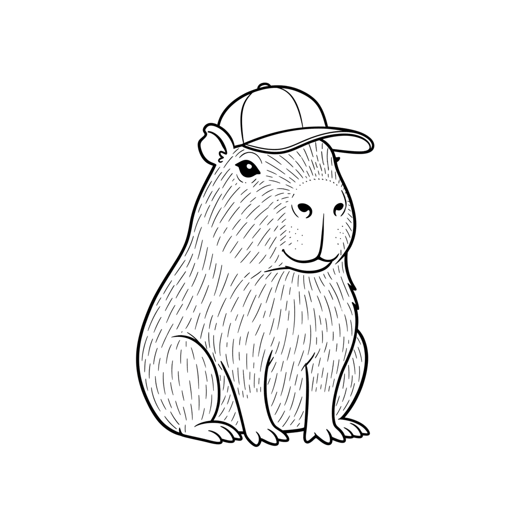 Капибара в кепке